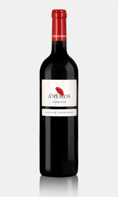 “Anemos Red” – Palivou Estate Grapes: 100% Agiorgitiko (Ah-yor-yeé–ti-ko) Notes: A fresh, easy Agiorgitiko from the ancient area of Nemea. This dry red wine is aromatic in character with soft tannins. It has a hint of pepper with rich black cherries and blackberries. Compares to: Pinot Noir