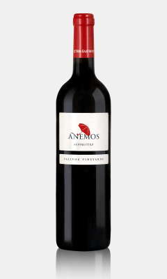 ANEMOS RED “Anemos Red” – Palivou Estate Grapes: 100% Agiorgitiko (Ah-yor-yeé–ti-ko) Notes: A fresh, easy Agiorgitiko from the ancient area of Nemea. This dry red wine is aromatic in character with soft tannins. It has a hint of pepper with rich black cherries and blackberries. Compares to: Pinot Noir